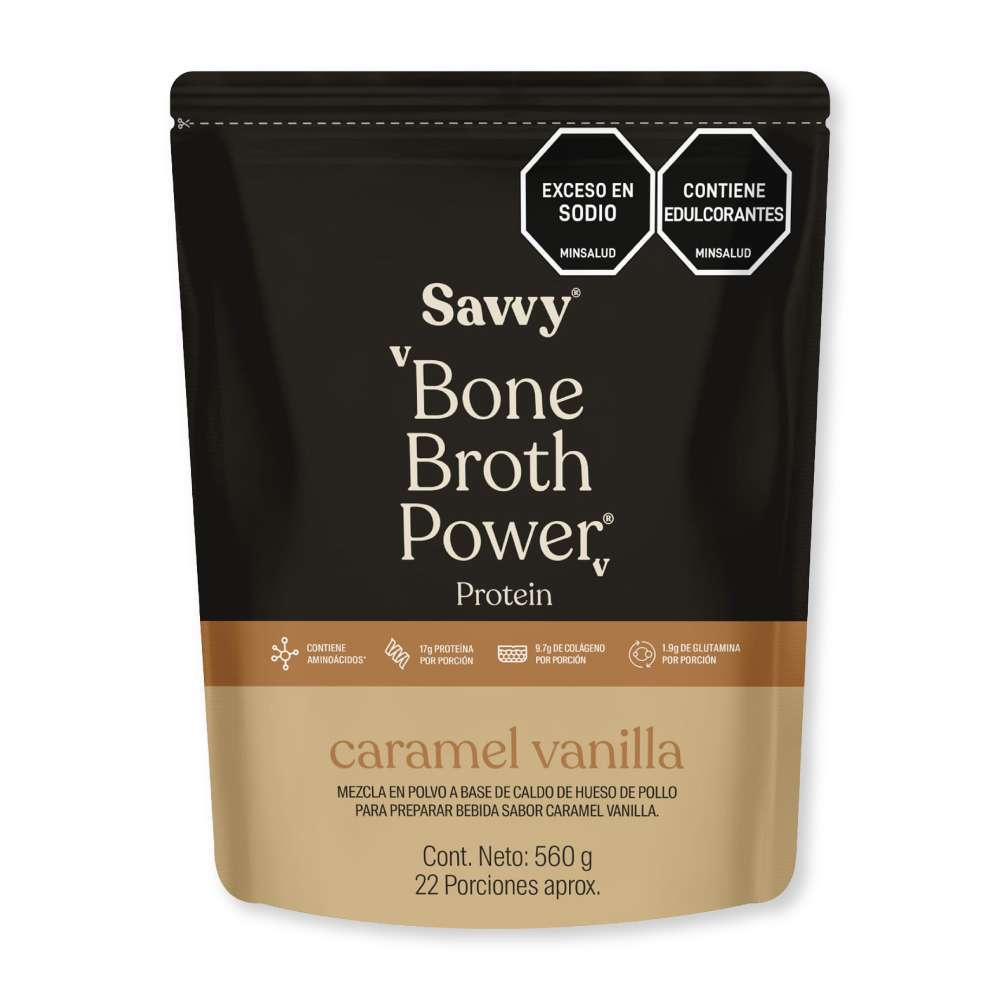 BONE BROTH POWER PROTEIN CARAMEL VAINILLA X 560 GR (SAVVY)