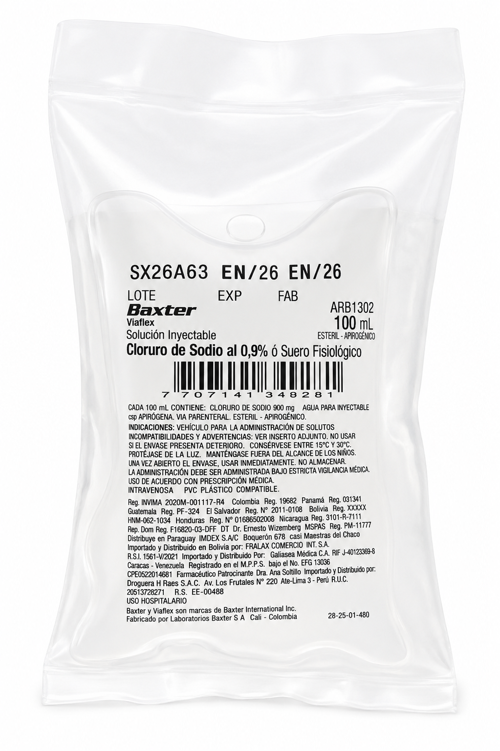 CLORURO DE SODIO AL 0.9 % X 100 ML SUERO