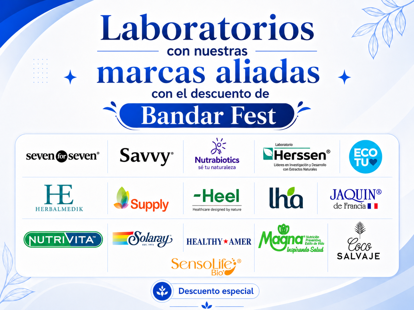 Laboratorios aliados con descuento Bandar Fest