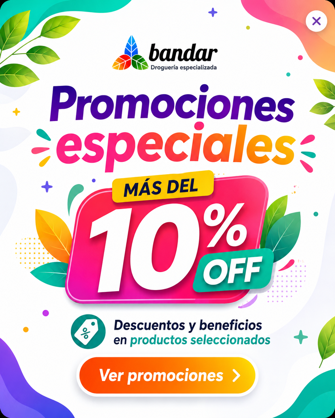 Promociones especiales Bandar con más del 10% OFF